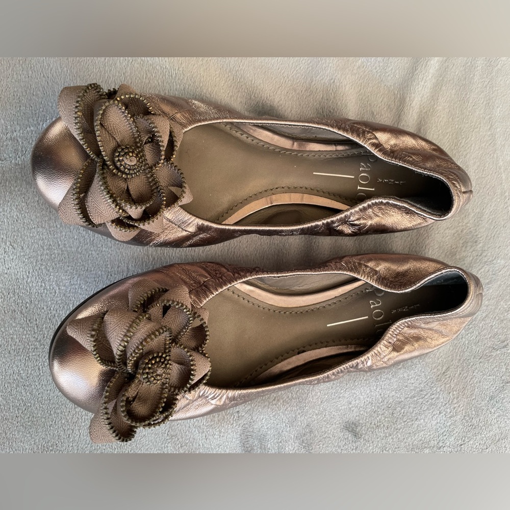 Paolo Ines flats, gorgeous bronze/copper Roségold color size 6